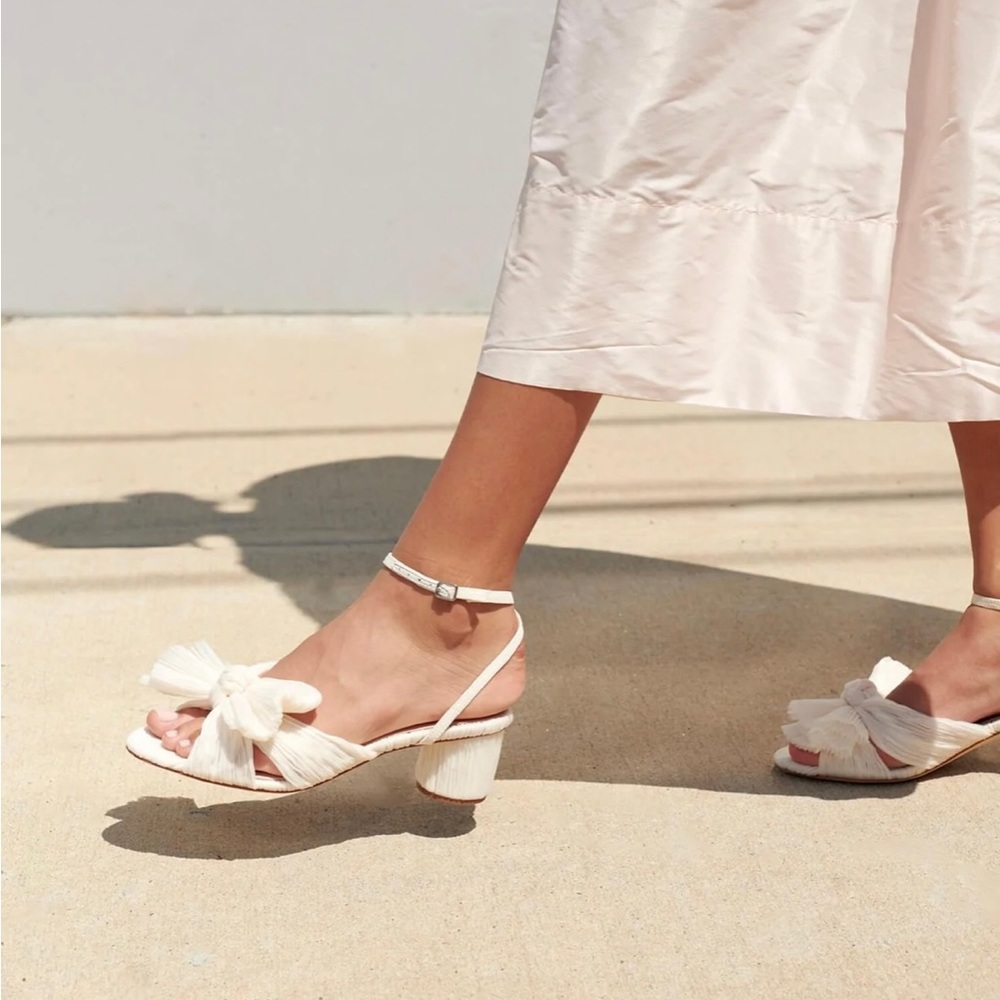 Loeffler Randall Cream Bow Sandals